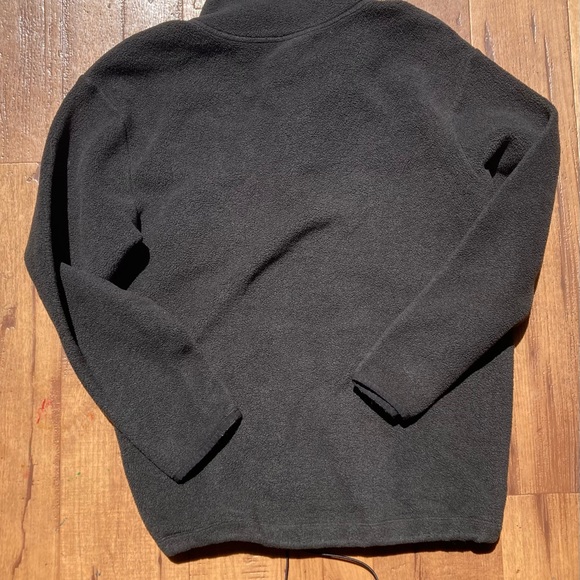 PINK VARSITY HALF ZIP Pullover Sweater Black with Tie and Pocket - Picture 2 of 5